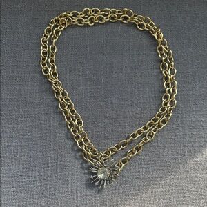 Brass chain with vintage rhinestone clasp